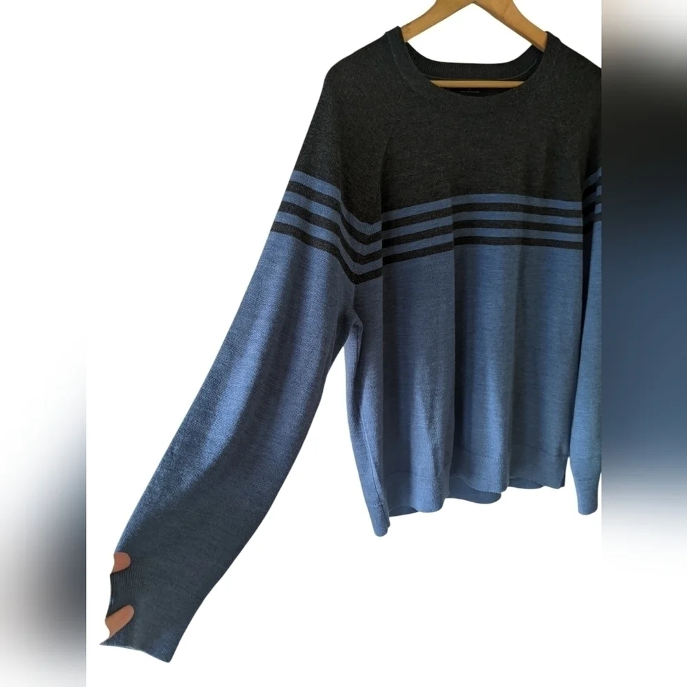 Banana Republic Men’s 100% Merino Wool Crewneck Striped Sweater Size XL